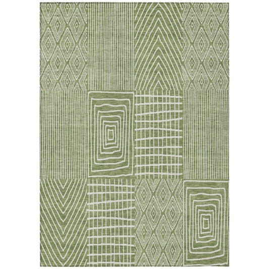 LOOMLAN Rugs Owen Green Washable Indoor-Outdoor Rug