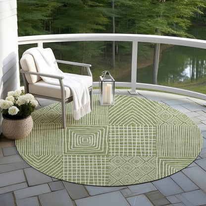 LOOMLAN Rugs Owen Green Washable Indoor-Outdoor Rug