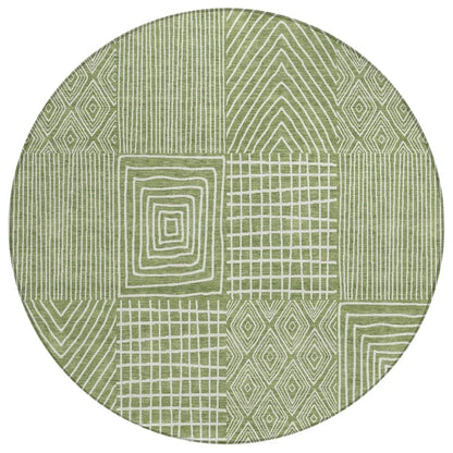 LOOMLAN Rugs Owen Green Washable Indoor-Outdoor Rug