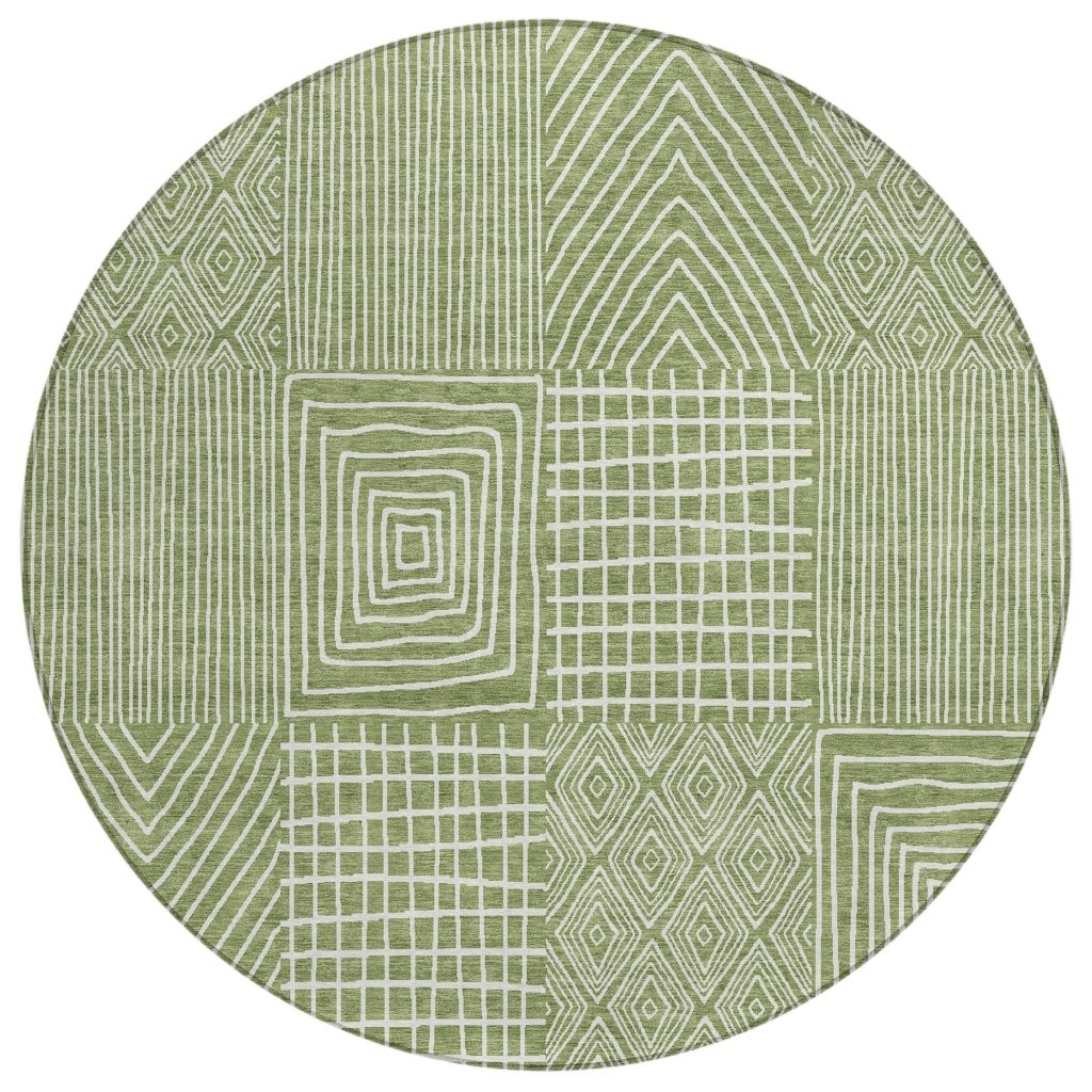 LOOMLAN Rugs Owen Green Washable Indoor-Outdoor Rug