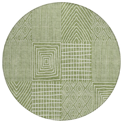 LOOMLAN Rugs Owen Green Washable Indoor-Outdoor Rug