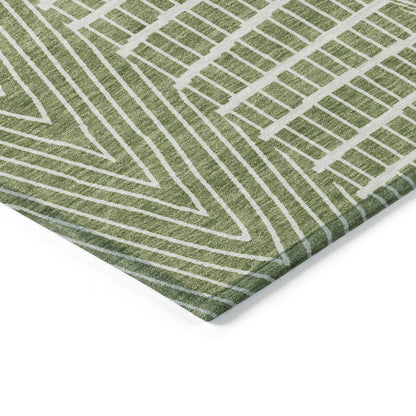 LOOMLAN Rugs Owen Green Washable Indoor-Outdoor Rug