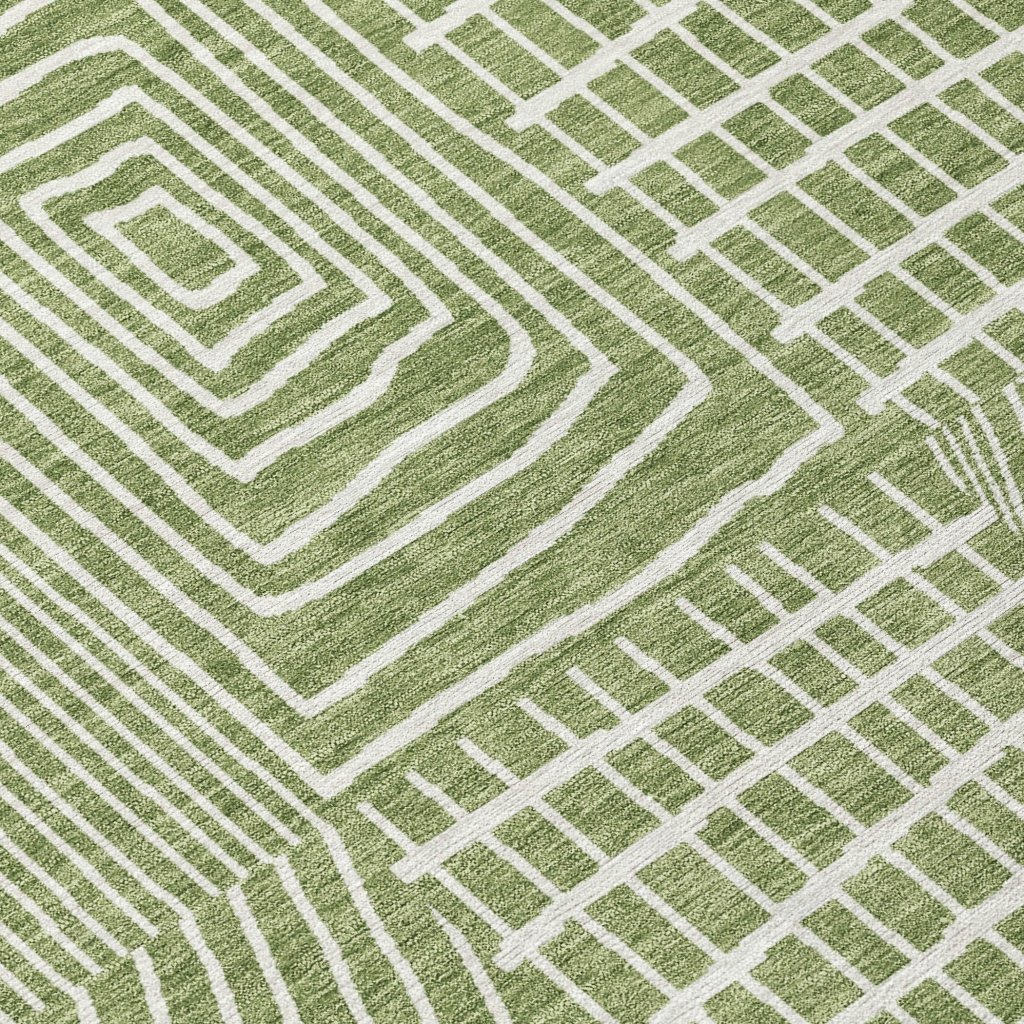LOOMLAN Rugs Owen Green Washable Indoor-Outdoor Rug