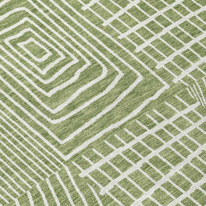 LOOMLAN Rugs Owen Green Washable Indoor-Outdoor Rug