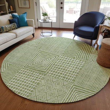 LOOMLAN Rugs Owen Green Washable Indoor-Outdoor Rug