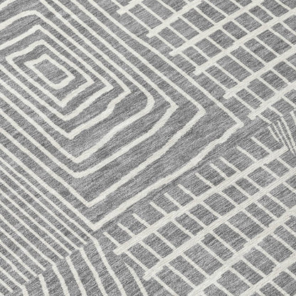 LOOMLAN Rugs Owen Grey Washable Indoor-Outdoor Rug