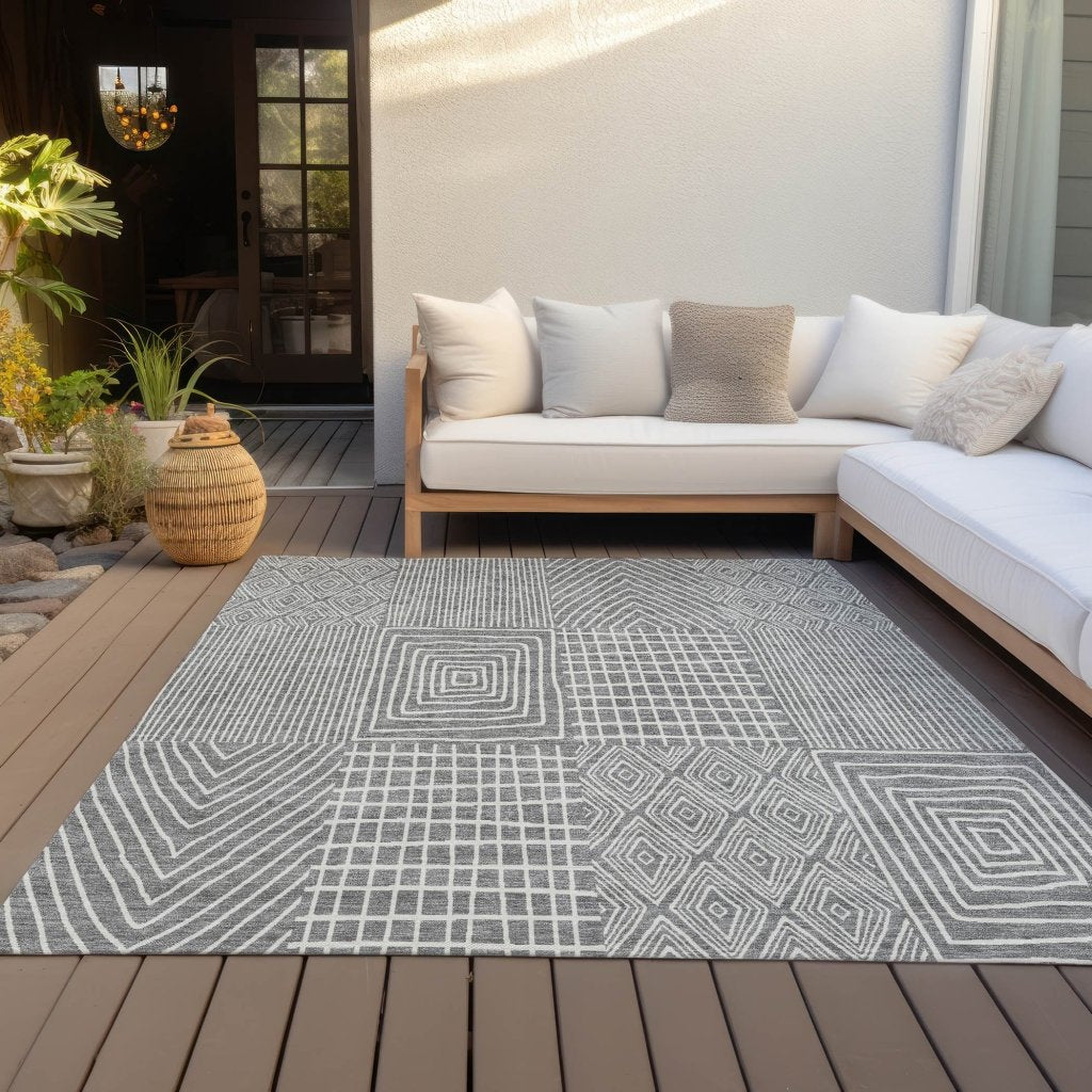 LOOMLAN Rugs Owen Grey Washable Indoor-Outdoor Rug