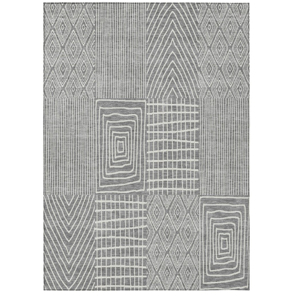 LOOMLAN Rugs Owen Grey Washable Indoor-Outdoor Rug