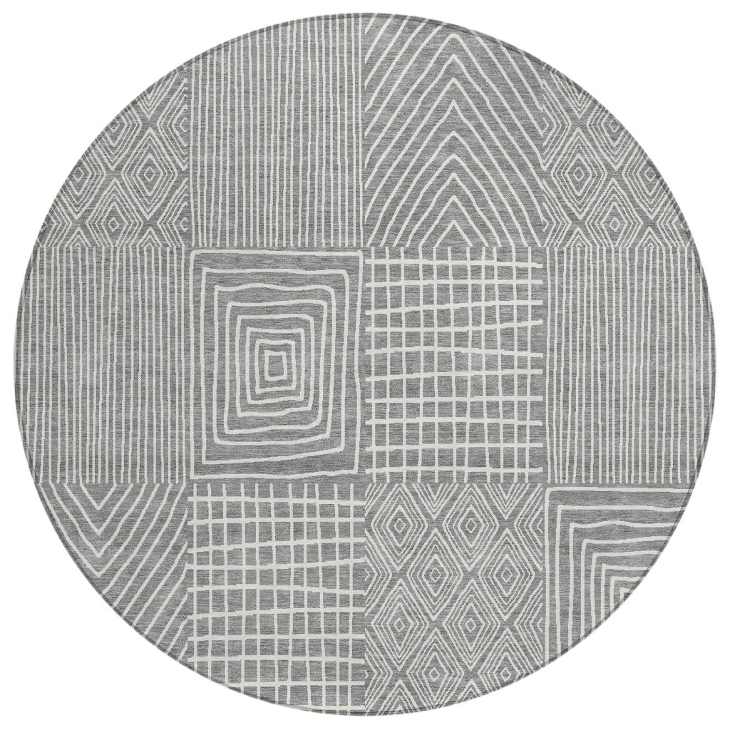 LOOMLAN Rugs Owen Grey Washable Indoor-Outdoor Rug