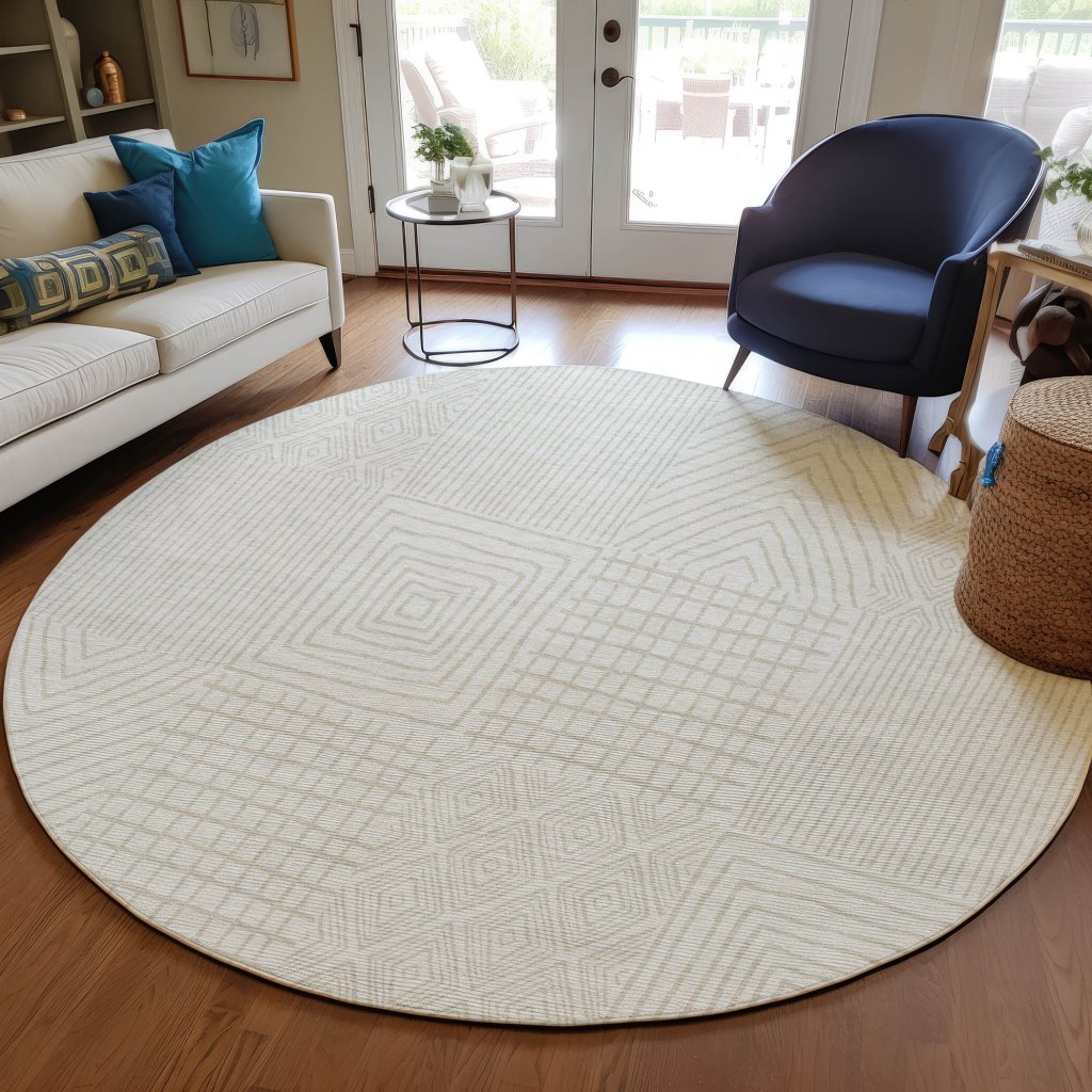 LOOMLAN Rugs Owen Ivory Washable Indoor-Outdoor Rug