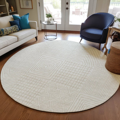 LOOMLAN Rugs Owen Ivory Washable Indoor-Outdoor Rug