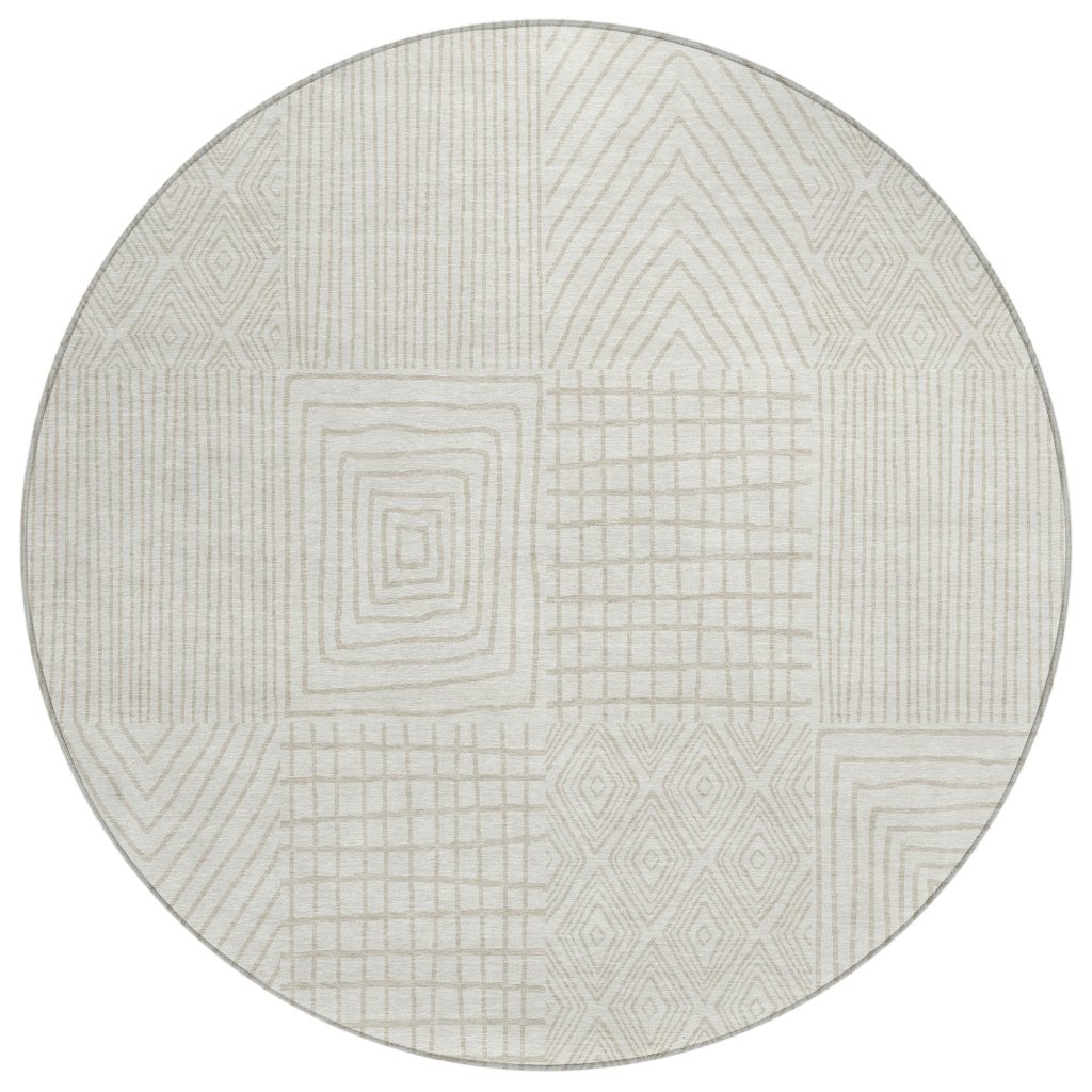 LOOMLAN Rugs Owen Ivory Washable Indoor-Outdoor Rug