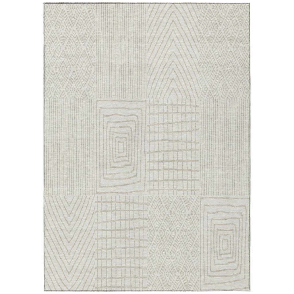 LOOMLAN Rugs Owen Ivory Washable Indoor-Outdoor Rug