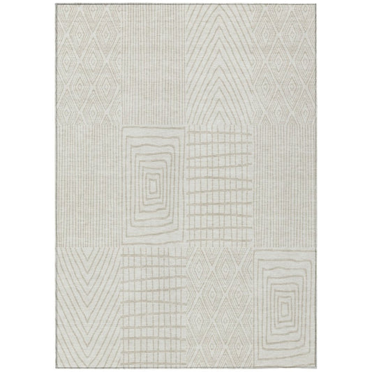 LOOMLAN Rugs Owen Ivory Washable Indoor-Outdoor Rug