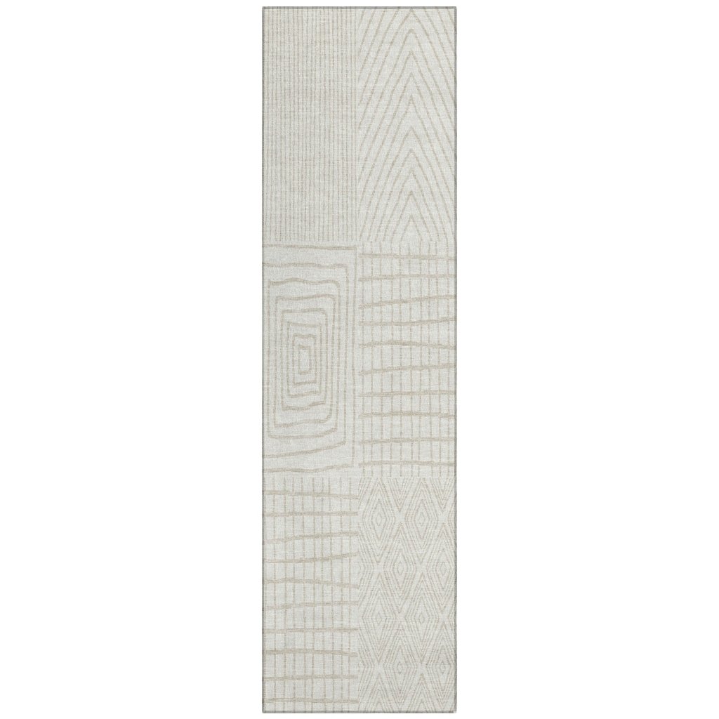 LOOMLAN Rugs Owen Ivory Washable Indoor-Outdoor Rug
