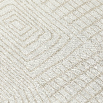 LOOMLAN Rugs Owen Ivory Washable Indoor-Outdoor Rug