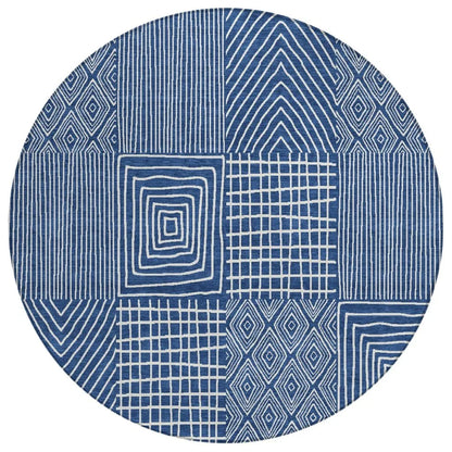 LOOMLAN Rugs Owen Navy Washable Indoor-Outdoor Rug