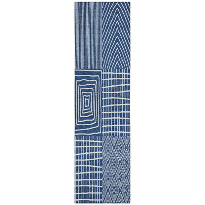 LOOMLAN Rugs Owen Navy Washable Indoor-Outdoor Rug