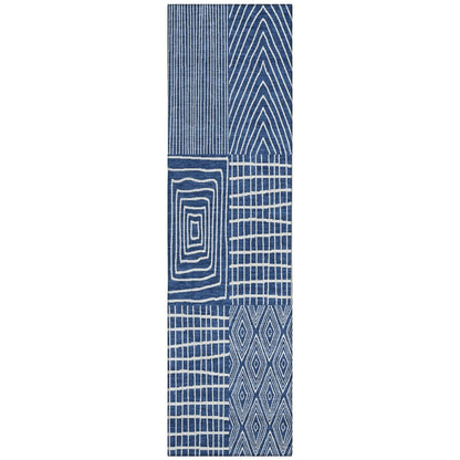 LOOMLAN Rugs Owen Navy Washable Indoor-Outdoor Rug