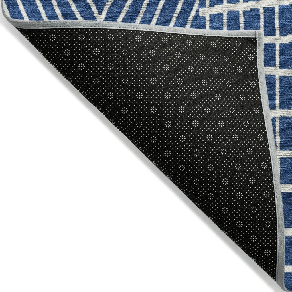 LOOMLAN Rugs Owen Navy Washable Indoor-Outdoor Rug