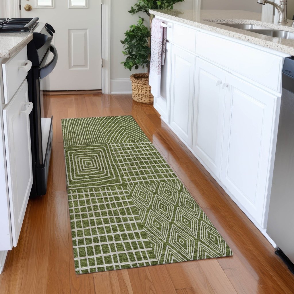 LOOMLAN Rugs Owen Olive Washable Indoor-Outdoor Rug