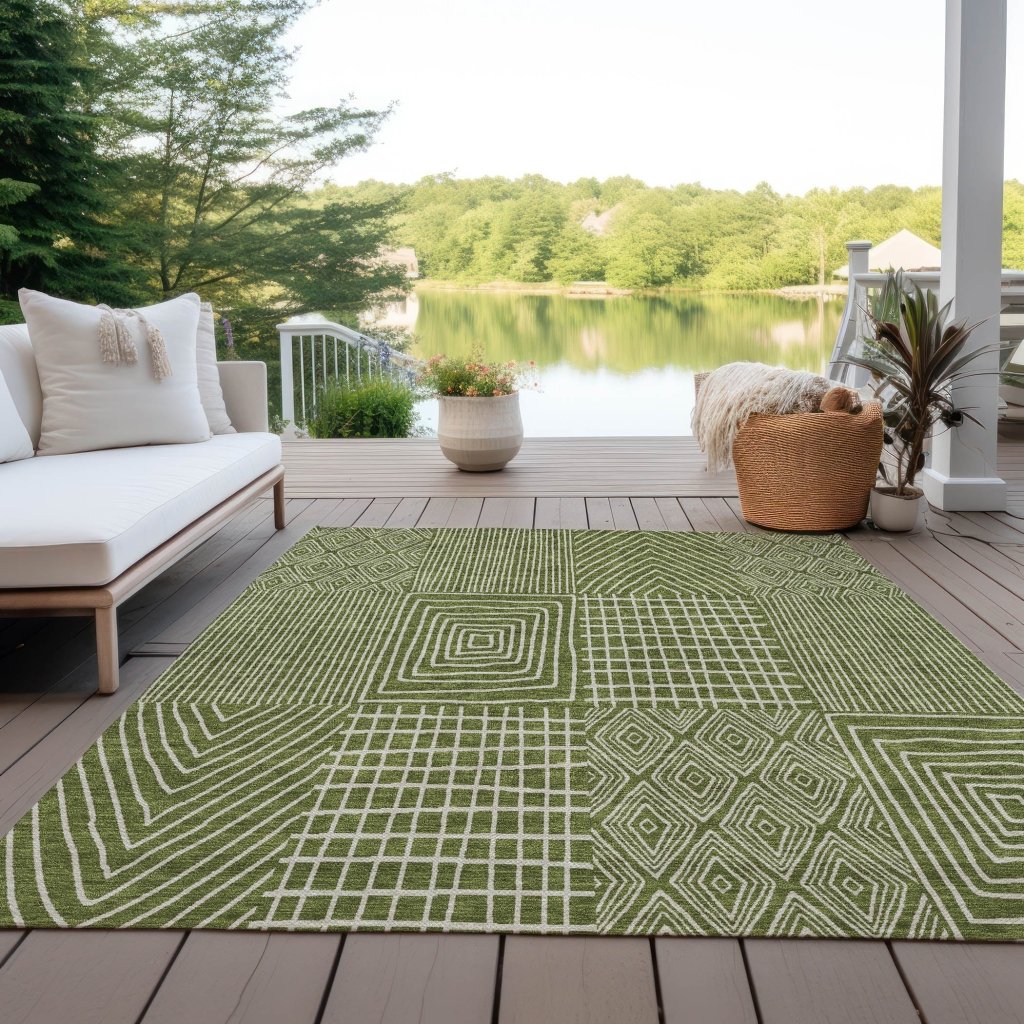 LOOMLAN Rugs Owen Olive Washable Indoor-Outdoor Rug
