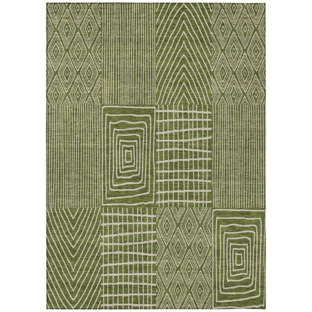 LOOMLAN Rugs Owen Olive Washable Indoor-Outdoor Rug
