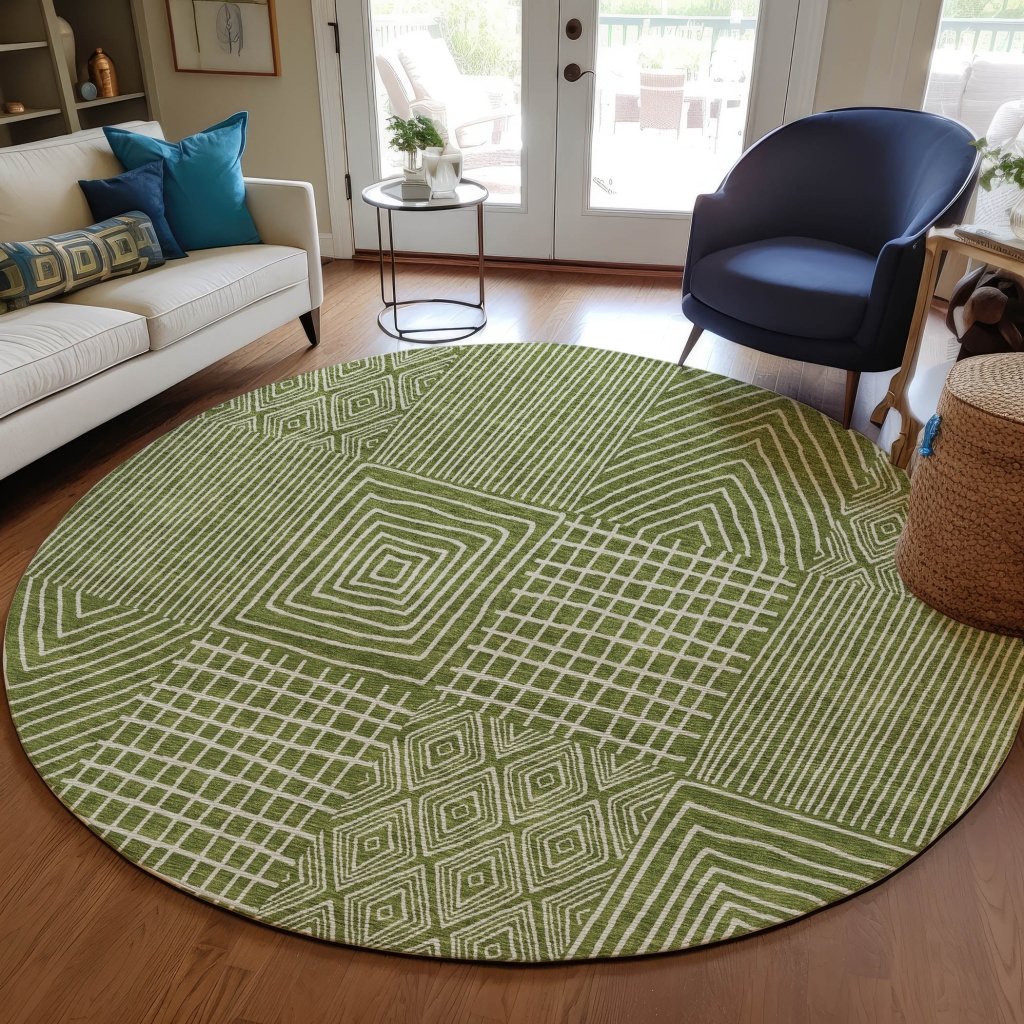 LOOMLAN Rugs Owen Olive Washable Indoor-Outdoor Rug