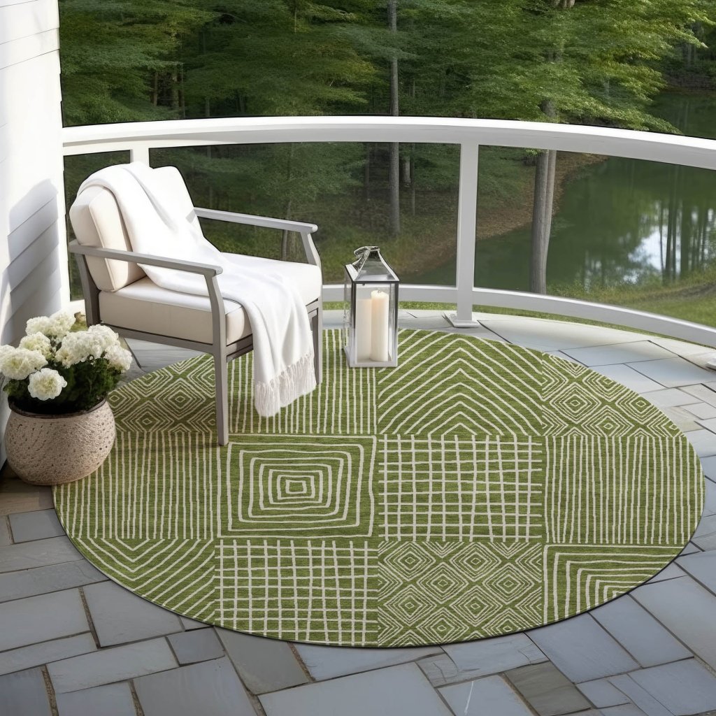 LOOMLAN Rugs Owen Olive Washable Indoor-Outdoor Rug