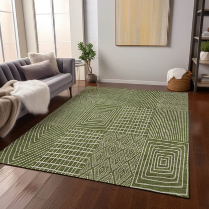 LOOMLAN Rugs Owen Olive Washable Indoor-Outdoor Rug