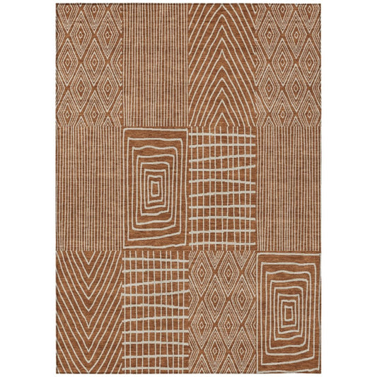 LOOMLAN Rugs Owen Orange Washable Indoor-Outdoor Rug