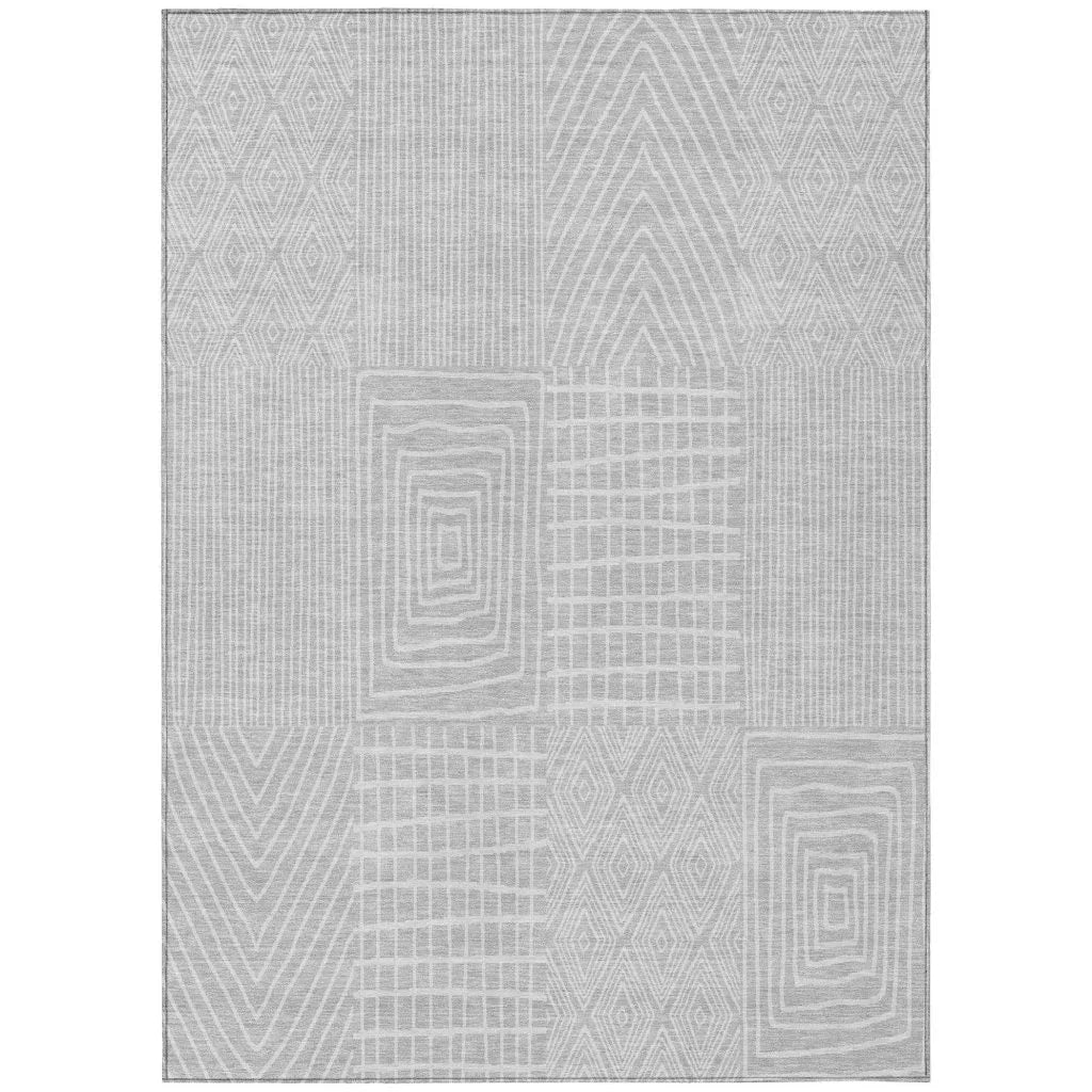 Owen Silver Washable Indoor-Outdoor Rug