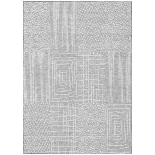 LOOMLAN Rugs Owen Silver Washable Indoor-Outdoor Rug