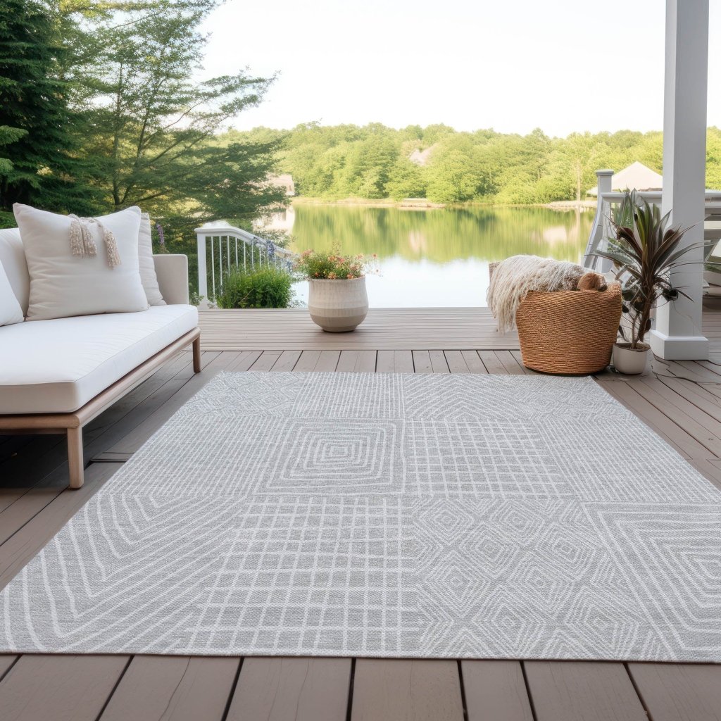 Owen Silver Washable Indoor - Outdoor Rug - LOOMLAN - LOOMLAN Rugs - Outdoor Rugs