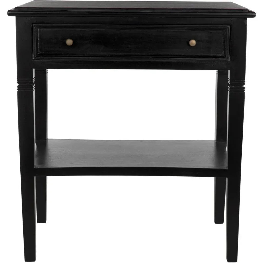 Noir Oxford Single Drawer Wooden Side Table