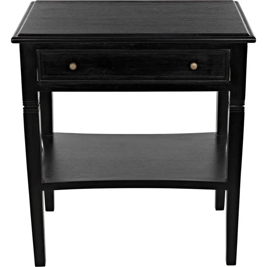 Noir Oxford Single Drawer Wooden Side Table
