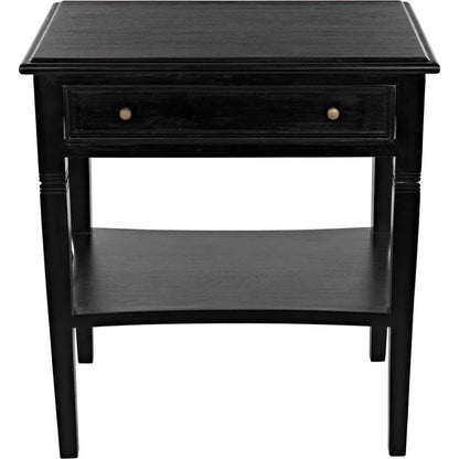 Noir Oxford Single Drawer Wooden Side Table