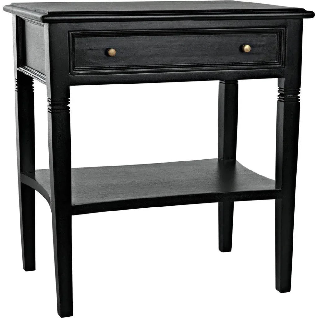 Noir Oxford Single Drawer Wooden Side Table