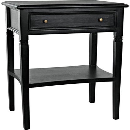 Noir Oxford Single Drawer Wooden Side Table