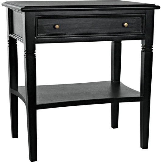 Noir Oxford Single Drawer Wooden Side Table