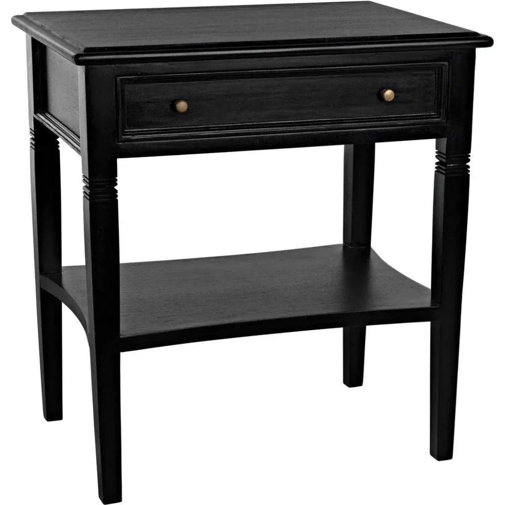 Noir Oxford Single Drawer Wooden Side Table