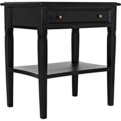 Noir Oxford Single Drawer Wooden Side Table