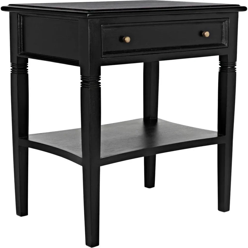 Noir Oxford Single Drawer Wooden Side Table