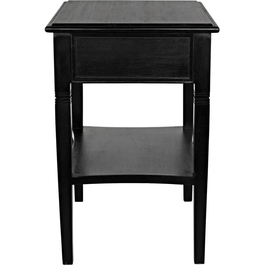 Noir Oxford Single Drawer Wooden Side Table