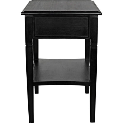 Noir Oxford Single Drawer Wooden Side Table