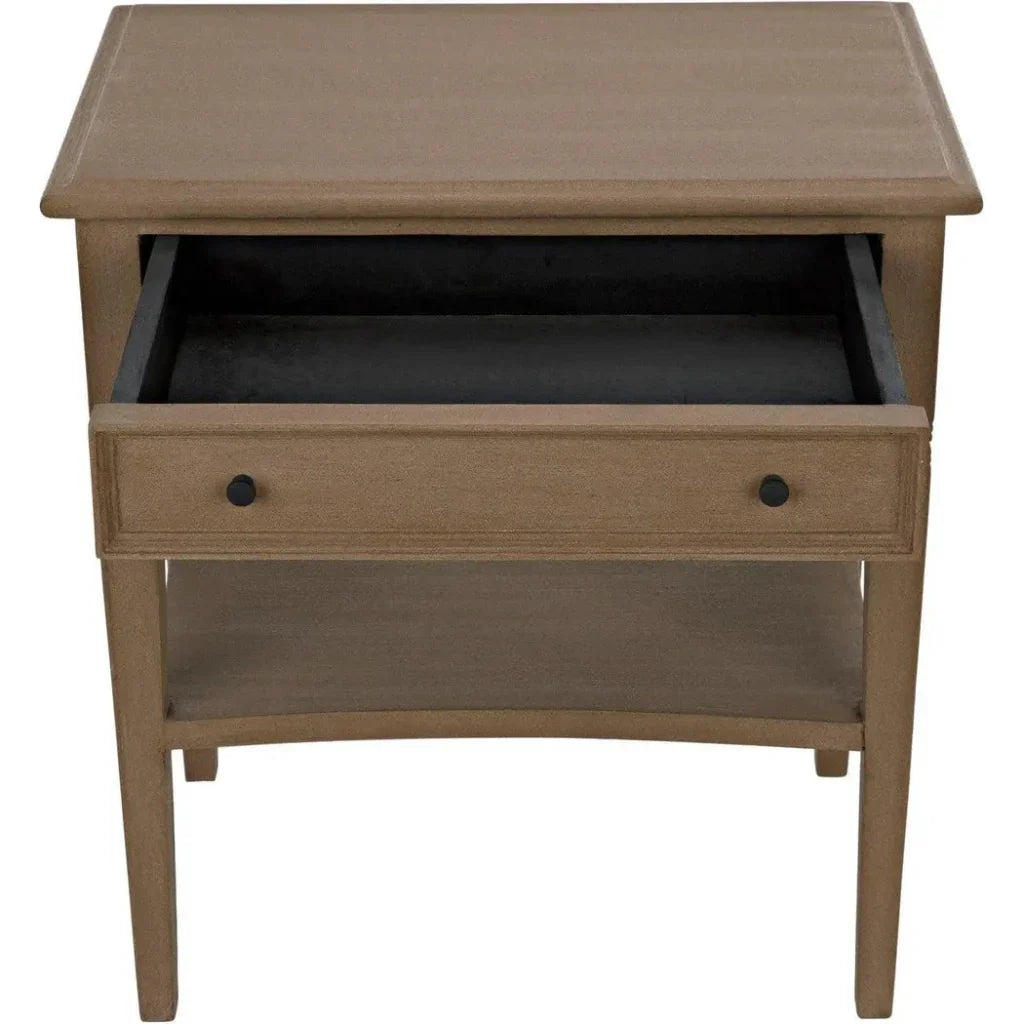 Noir Oxford Single Drawer Wooden Side Table