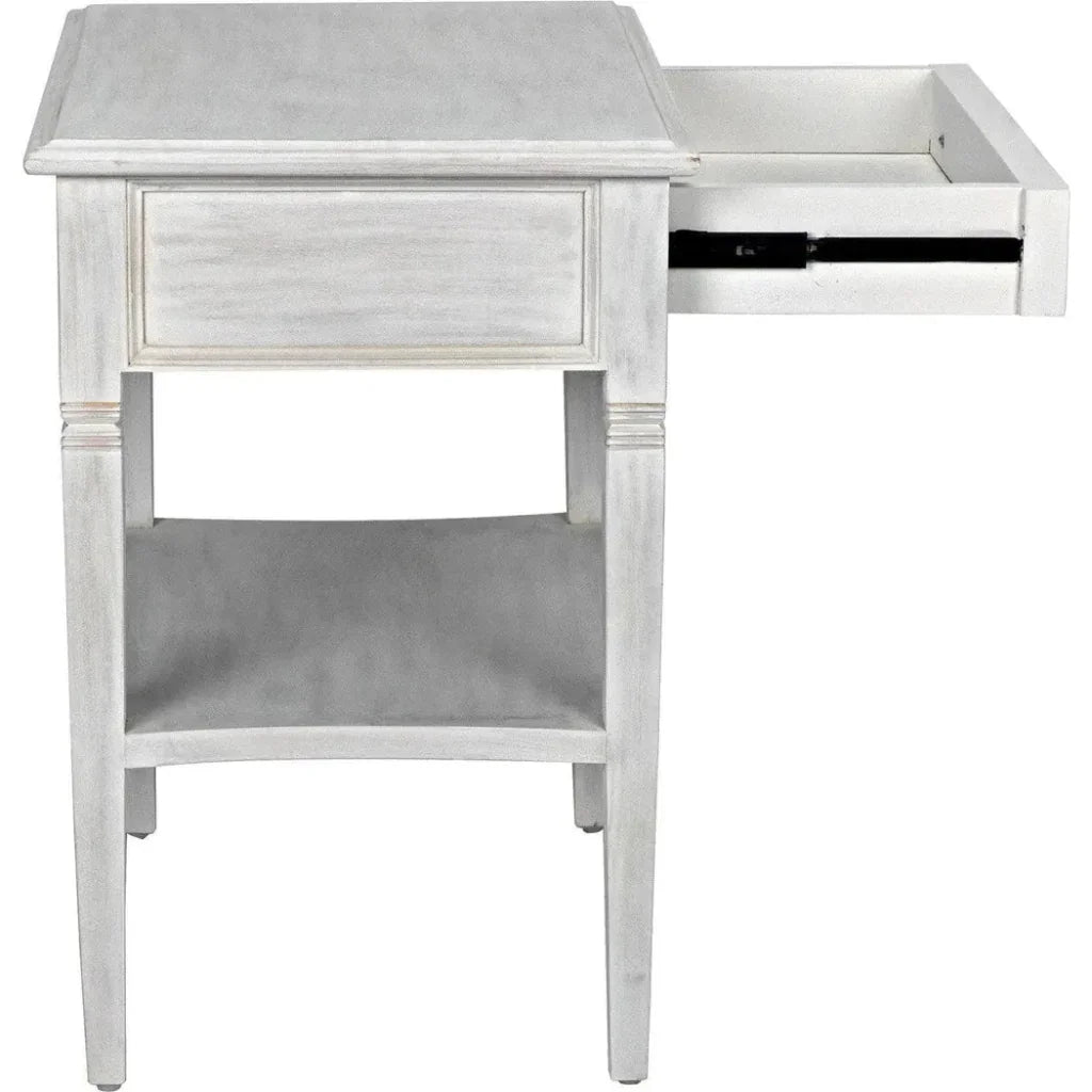Noir Oxford Single Drawer Wooden Side Table