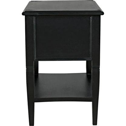 Noir Oxford Two Drawers Wooden Side Table
