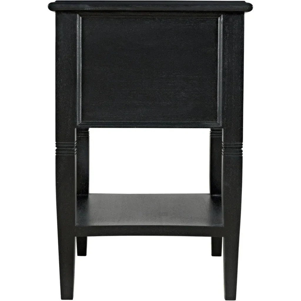 Noir Oxford Two Drawers Wooden Side Table