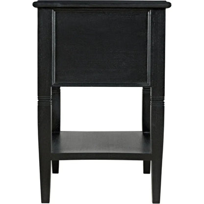 Noir Oxford Two Drawers Wooden Side Table